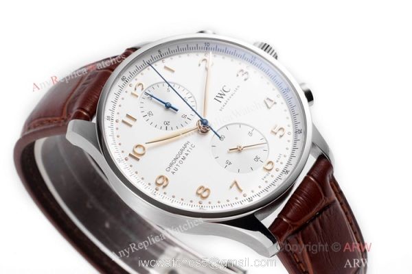 New! Swiss Copy IWC Schaffhausen Portugieser Watch White Chronograph Dial 3