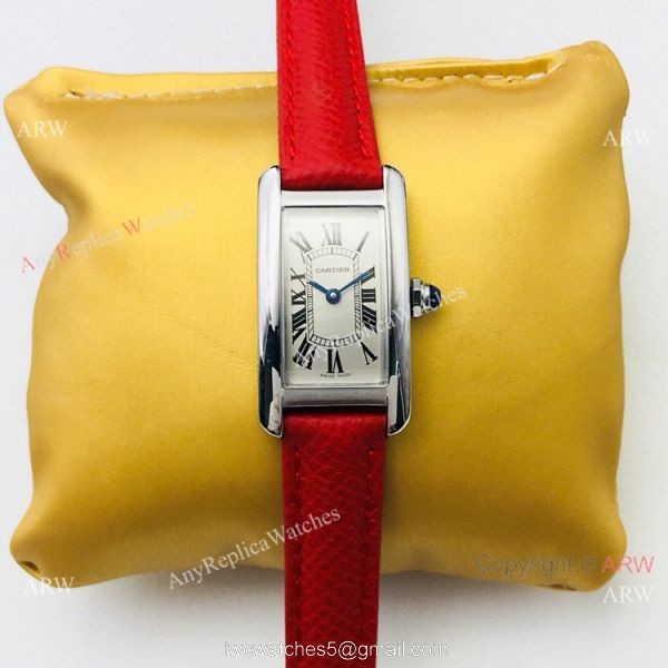 Swiss Replica Cartier Tank Americaine Lady Watches SS White Face 3