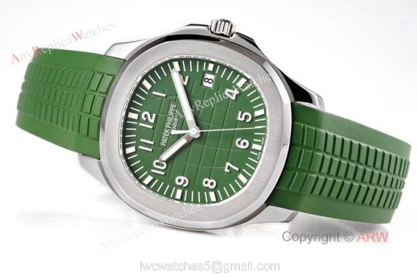 (ZF) Best Replica Patek Philippe 5168G Aquanaut Green Rubber Strap Watch Swiss Cal 324 3