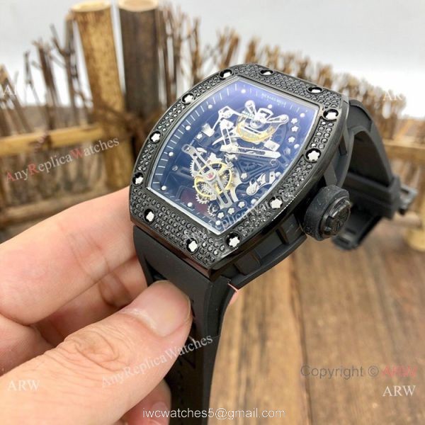 AAA Copy Richard Mille Bubba Watson RM38-01 Watch All Black Diamond 3