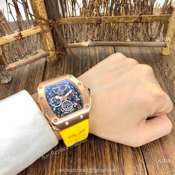 Japan Grade Richard Mille Rose Gold Chronograph Watch 50mm 3