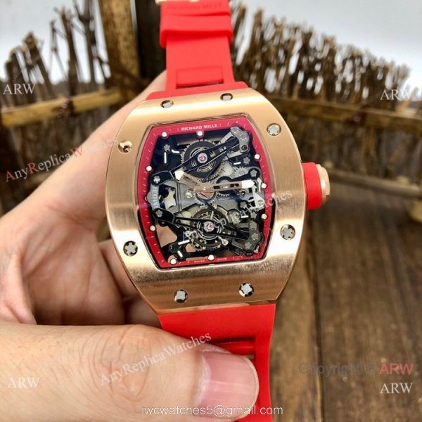 Best Replica Richard Mille RM038 Rose Gold Watches Men Size 3