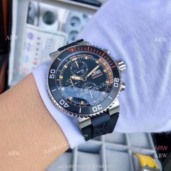 Oris ProDiver Chronograph Replica Watches Black Red 3