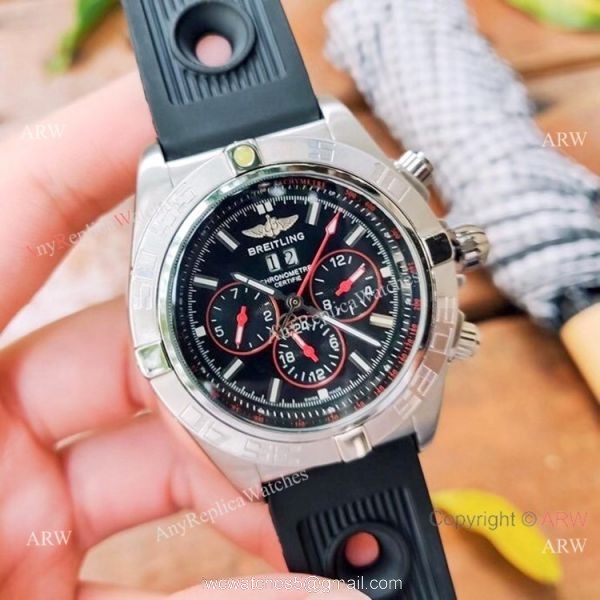 New Copy Breitling Chronometer Chronomat B01 Watches Brown Leather Strap 3