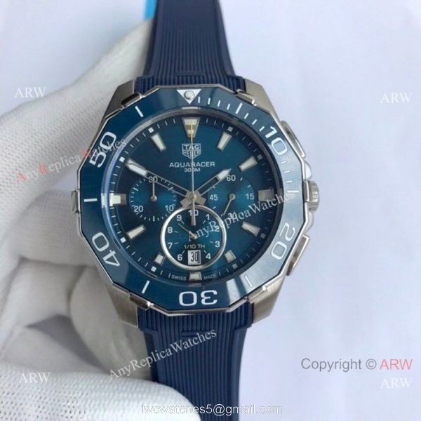 Tag Heuer Aquaracer Chronograph Watches Black Dial Rubber Strap 3