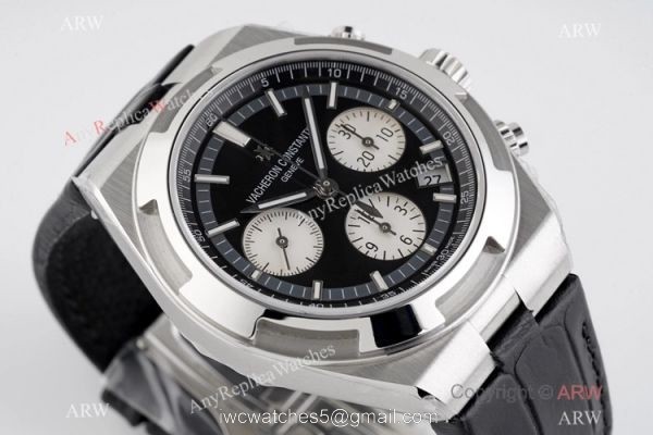 Super Clone Vacheron Constantin Overseas Chronograph Black Dial Watch 3
