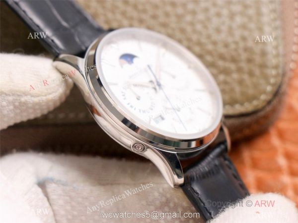 NEW! Swiss Copy Jaeger-LeCoultre Master Ultra Thin Perpetual Watch SS White Dial 3