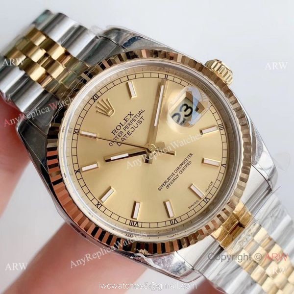 Swiss Grade Rolex ?r Datejust V2 Two Tone 36mm watch AAA AR Factory 3