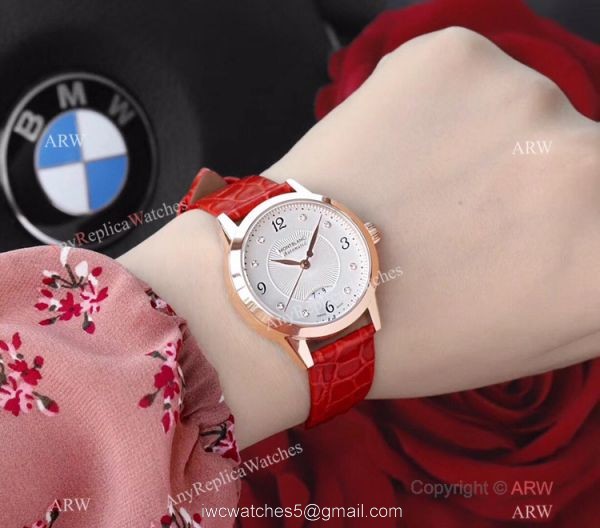 Mont Blanc Knock Off Boheme Date Rose Gold White Watch Ladies size 3
