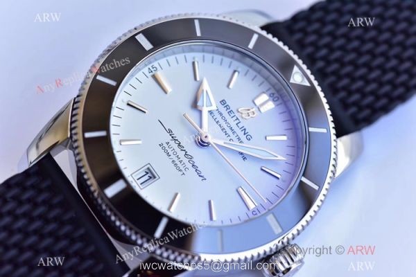 (GF) Copy Breitling Superocean Heritage II Swiss 9015 Watch White Dial Black Rubber Band 3
