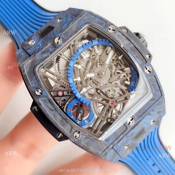 Swiss Replica Hublot Spirit of Big Bang Tourbillon Carbon Blue Watch 2019 New 3
