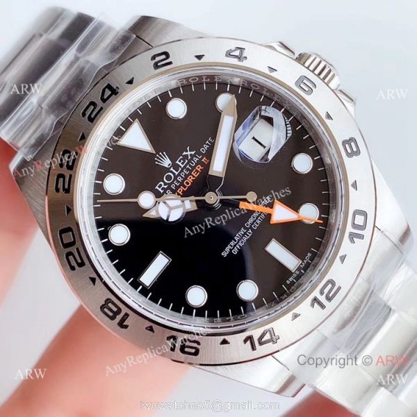 Noob Factory V7 Swiss 3186 Replica Rolex Explorer II 42mm Watch Black Dial 3