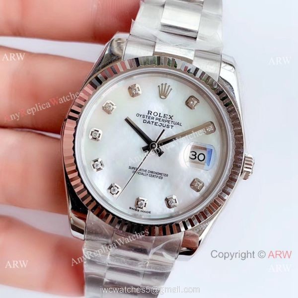 NEW Upgraded ETA3235 V3 Rolex Datejust II Watch SS White MOP Face Oyster Band 3