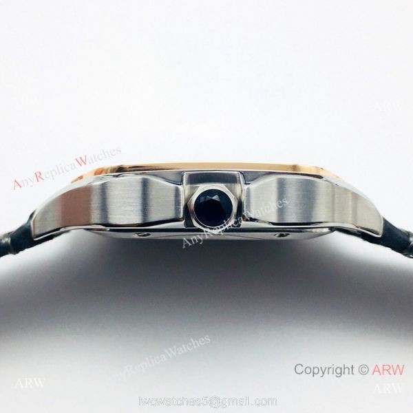 (GB) Swiss Replica Cartier Santos de Watch Two Tone Rose Gold White Dial 3