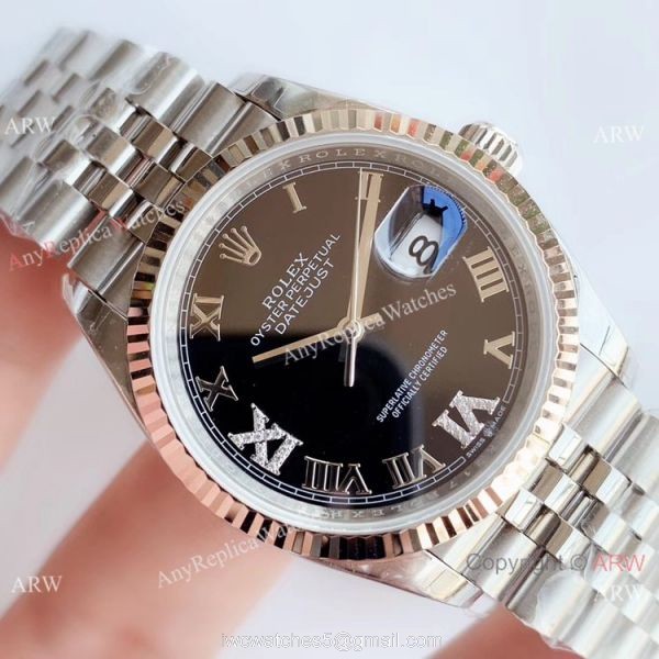 EWF Swiss Rolex Datejust Black Dial Jubilee 3235 Watch Best Chinese Replica Watches 3