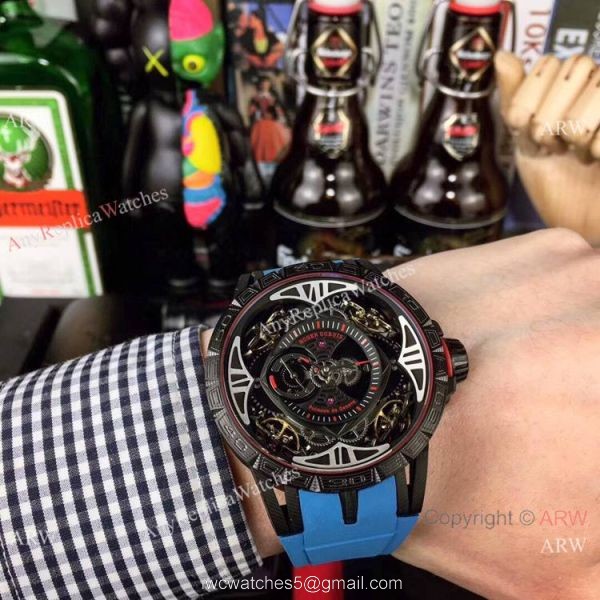 Copy Roger Dubuis Excalibur Quatuor All Black Automatic Watches 3