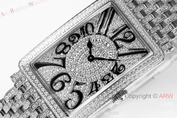 New! Iced Out Franck Muller Long Island Replica Watch Swiss Quartz 3