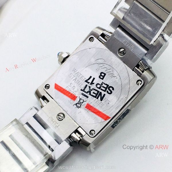 Super Clone Cartier Tank Francaise Cream Dial Diamond bezel Watch Quartz 3
