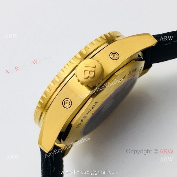 2020 New! Swiss Blancpain Fifty Fathoms Bathyscaphe Men Watch Gold and Blue 3