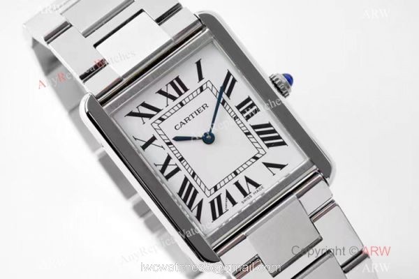 New! Swiss Cartier Tank Solo AF Factory Stainless Steel Watch Mid-size 3