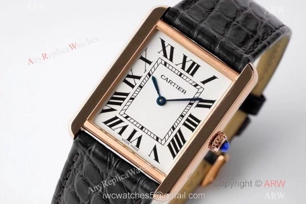 New! AF Factory Cartier Tank Solo Rose Gold Replica Watch Swiss Quartz 3