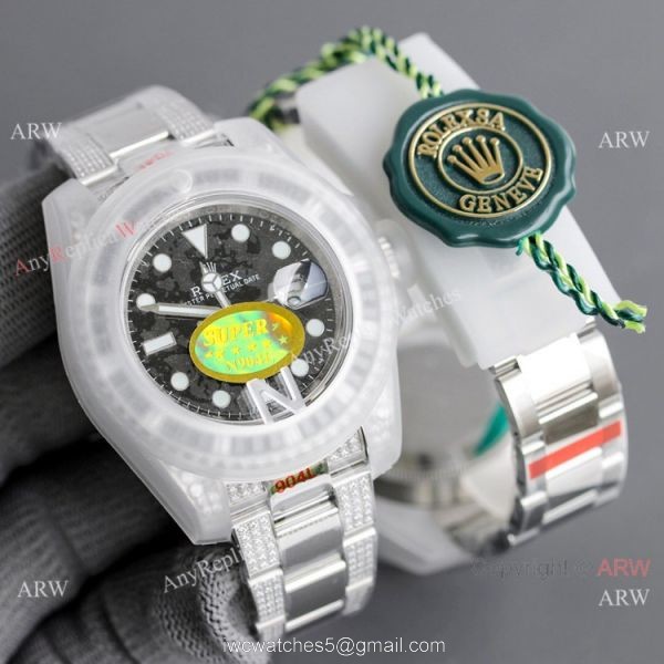 JH Factory Copy Rolex Submariner Iced Out Watch Swiss 2836 Diamond Band 3