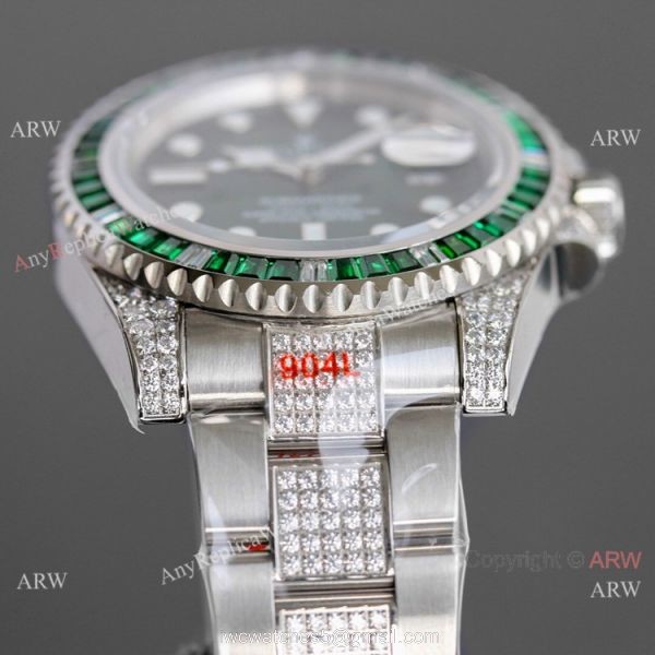 JH Factory Rolex Submariner Date Hulk Diamond Watch Swiss 2836 Movement 3