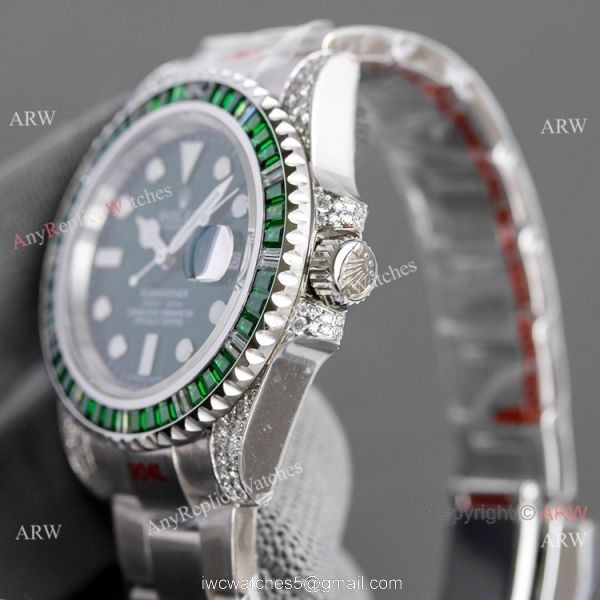 JH Factory Replica Rolex Submariner ETA2836 Watch Black Diamond Case 3