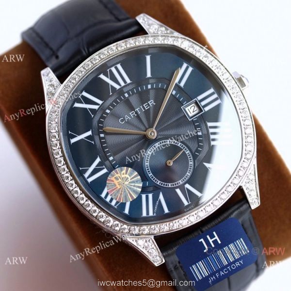 JH Factory AAA Replica Cartier Drive De Watches Blue Dial 40mm 3