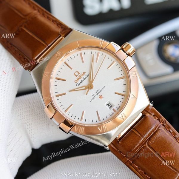 New! Swiss Copy Omega Constellation Gents Watches Rose Gold 39mm 3