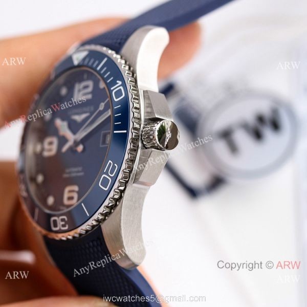 Swiss Longines Hydroconquest Watch Blue Rubber Strap 41mm 3