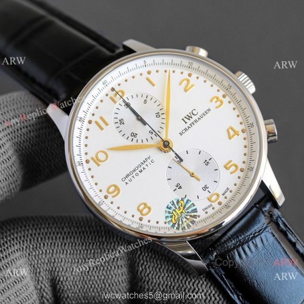 AAA Replica IWC Portuguese Chronograph Blue Dial Watches Swiss 7750 3