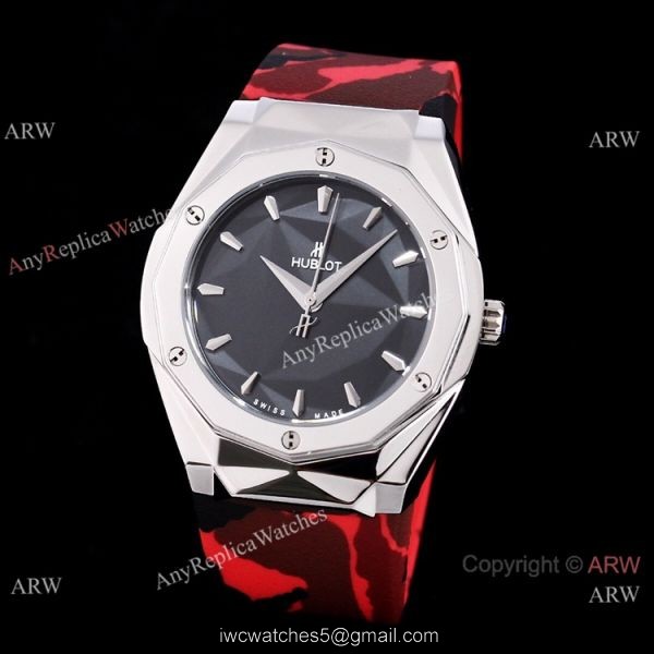 New Style Replica Hublot Sang Bleu Watches White Rubber Strap 45mm 3