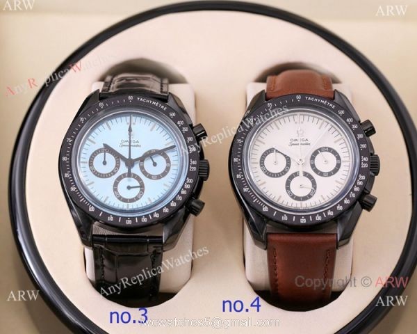 New Style Omega Speedmaster Chronograph Black Steel Watches 3
