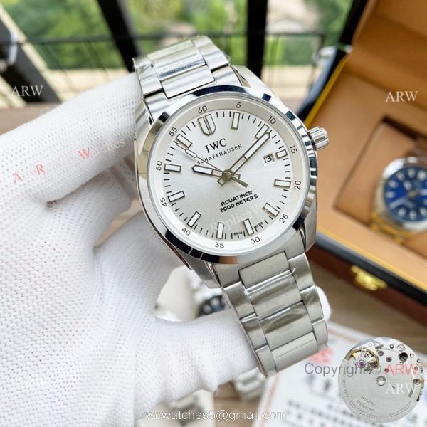 Replica IWC Aquatimer Stainless Steel Blue Dial Watches 42mm 3