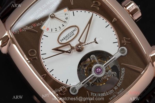 AAA Swiss Replica Parmigiani Fleurier Kalpagraphe Watch Rose Gold Tourbillon Dial 3