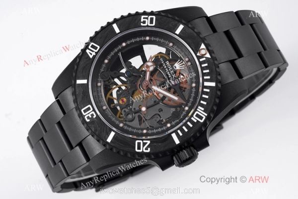 VR-Factory MAX 1-1 Best Edition Rolex Andrea Pirlo Skeleton Submariner Watch All Black 3