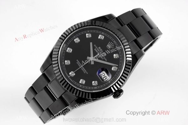 VR-Factory Replica Rolex 41mm Datejust II Black Venom Watch Diamond Markers 3