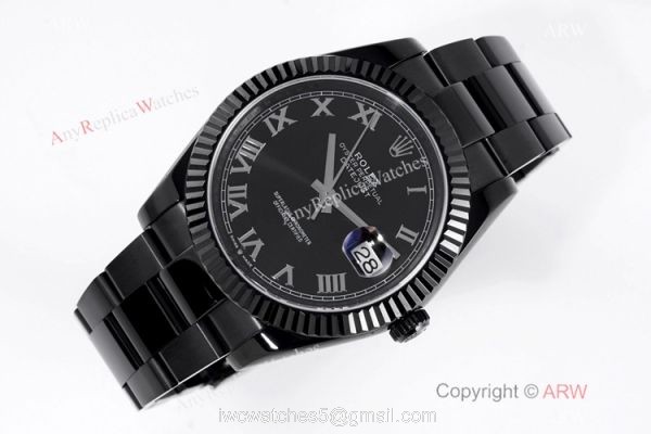 VR-Factory Swiss Replica Rolex Datejust II Black Venom Watch Roman Markers 3