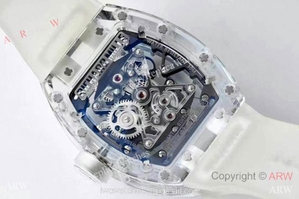 2020 New! True Double Tourbillon EUR Swiss Richard Mille RM 56-02 Sapphire Tourbillon Watch 55mm 3