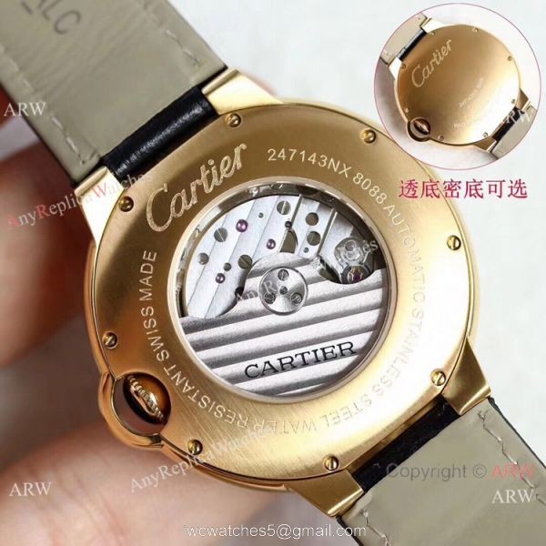 Swiss Grade Fake Cartier Ballon Bleu De Gold Diamond Watch 42mm XL 3
