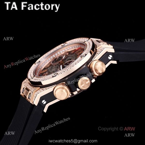 Hublot Diamond Watch Men Swiss Quality Replica Hublot Unico Big Bang Rose Gold Diamonds 3
