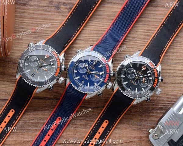 Best Copy Omega Planet Ocean 600m Chronograph Watches Gray Dial 3