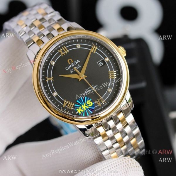 New Copy Omega De Ville Prestige Two Tone Gold Watches 3