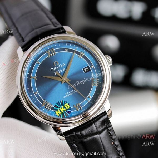 Copy Omega De Ville Prestige Watches SS Gray Dial Automatic 3