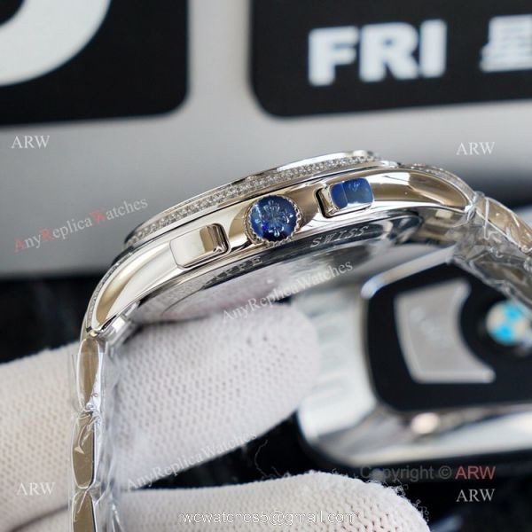 Top Replica Patek Philippe Iced Out Watch Swiss 9100 Movement 41mm 3