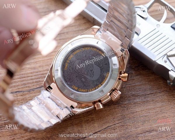 New! Copy Omega Speedmaster Apollo Rose Gold Chronograph Watch 3