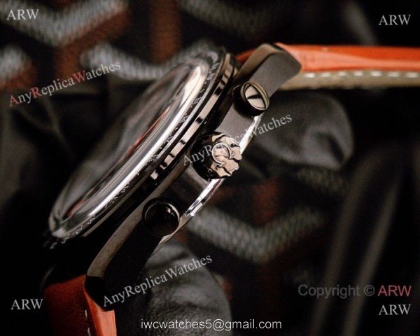 Best Quality Omega Speedmaster Racing Watch Black Case Brown Leather Strap 3