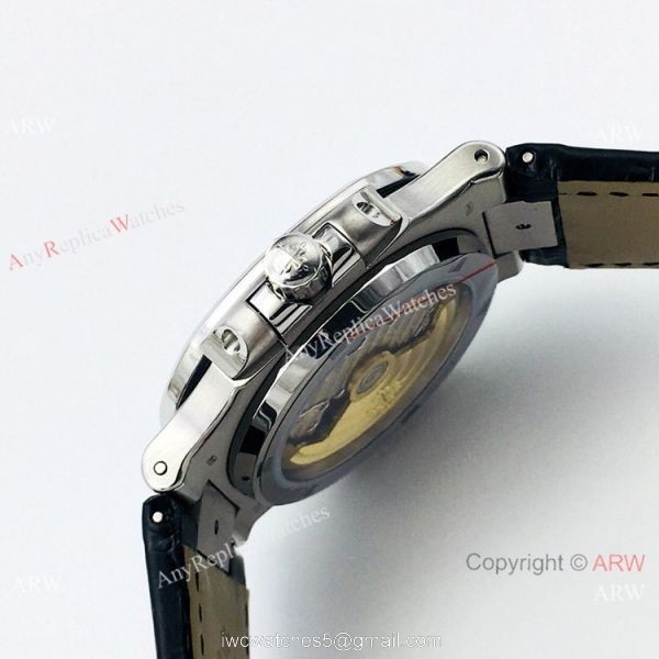 PFF Factory Patek Philippe New Onyx Face Leather Strap Watch Swiss Model 3