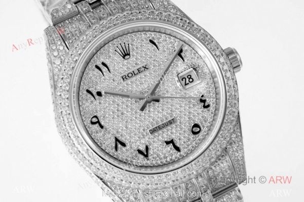 TW Factory Rolex Datejust Iced Out Watches 41mm Diamonds Silver Case 3